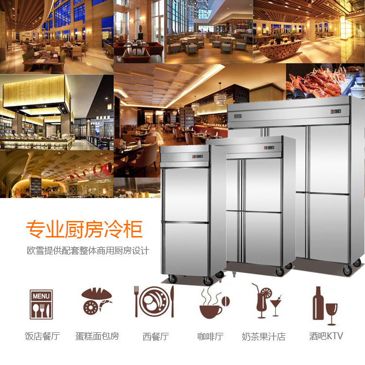 標(biāo)準(zhǔn)款六門廚房不銹鋼立柜冷凍柜 悅優(yōu)美商用冰箱冷柜冷藏陳列柜